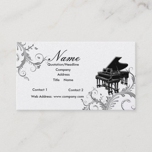 Piano Teacher or Sales Grand Piano Business Cards