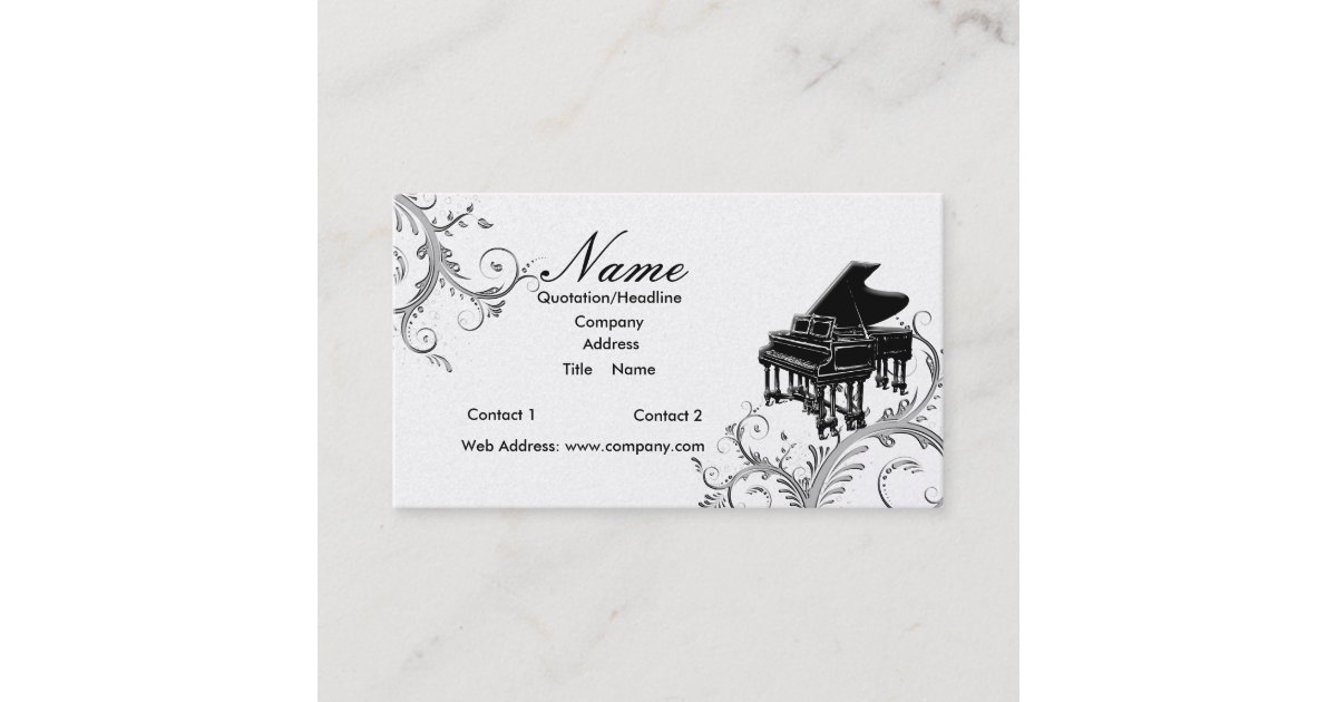 Piano Teacher Or Sales Grand Piano Business Card Zazzle Com