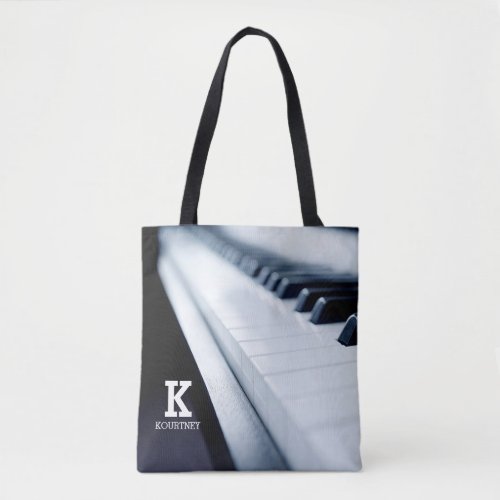 Piano Teacher or Student Initial Name Tote Bag