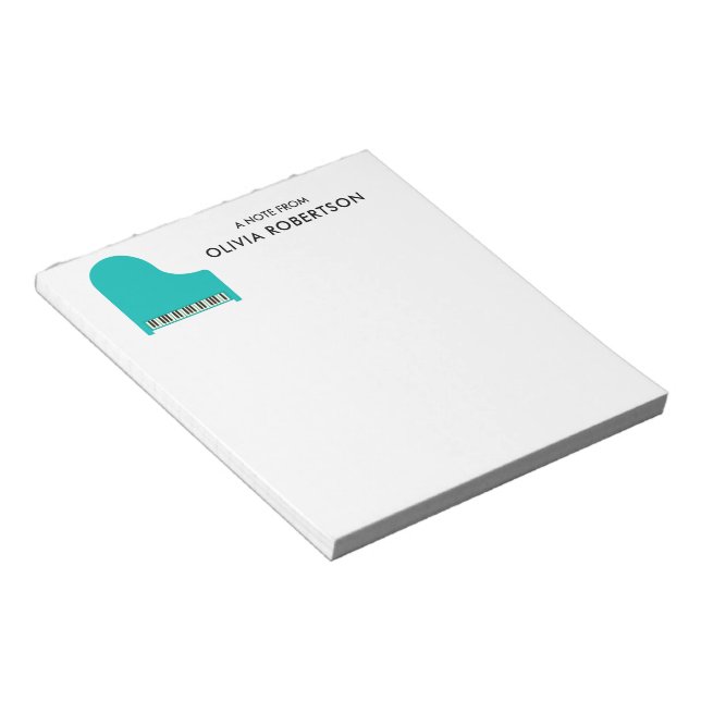 Piano Teacher Paper Pad for Writing Lesson Notes (Angled)