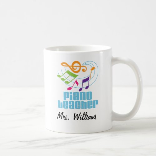 Piano Teacher Personalized Music Gift Coffee Mug