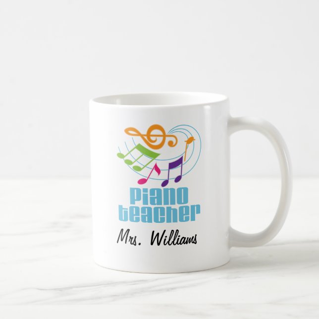 Piano Teacher Personalized Music Gift Coffee Mug (Right)