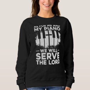 Piano Teacher Pianist Faith Christian Cross Keyboa Sweatshirt