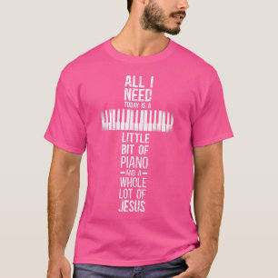 Piano Teacher Pianist Keyboard Cross Jesus Christi T-Shirt