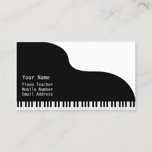 Piano Teacher Pianist Music Lessons Business Card