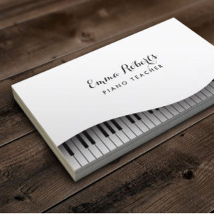 Piano Teacher Piano Keyboard Elegant Music Business Card