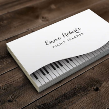 Piano Teacher Piano Keyboard Elegant Music Business Card by cardfactory at Zazzle