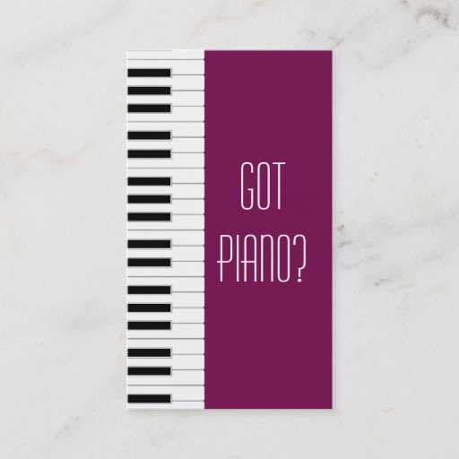 Customizable Piano Teacher Business Card