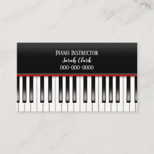 Piano Teacher with Keyboard Business Card