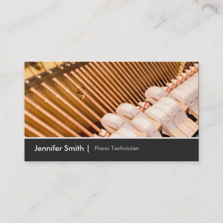Piano Technician  Piano Tuner - Elegant And Chic Business Card