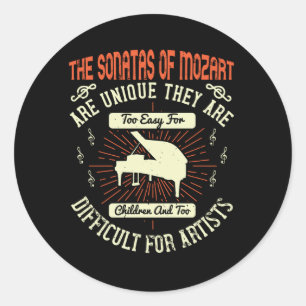 Piano - The Sonatas Of Mozart Classic Round Sticker