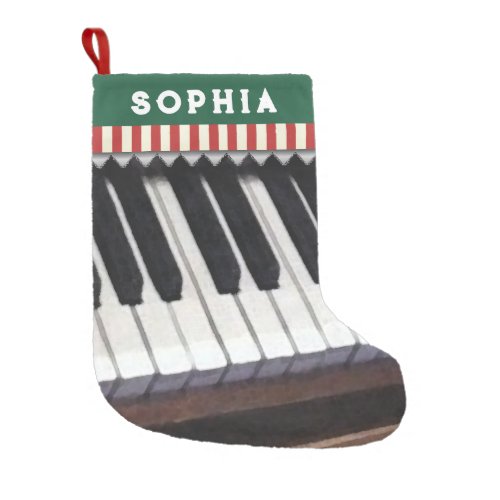 Piano Themed Small Christmas Stocking