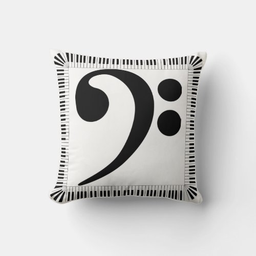 Piano Treble Bass Clef Throw Pillow 16 x 16