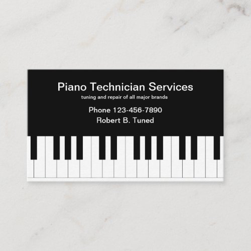 Piano Tuner And Technician Business Card