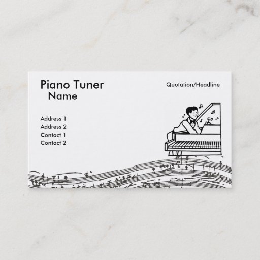 Customizable Piano Tuner Business Card Templates