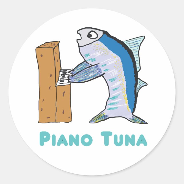 Piano Tuner (Tuna) Classic Round Sticker (Front)