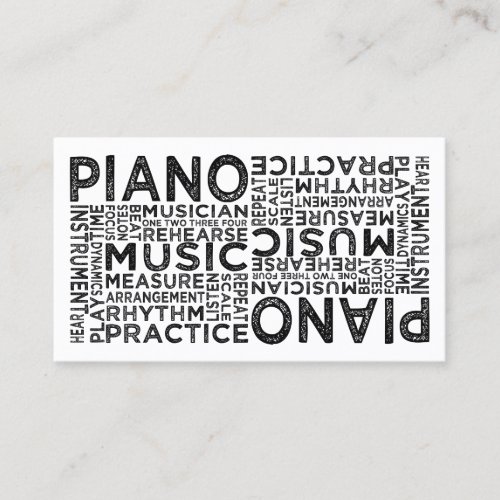 Piano Typography Business Card Templates