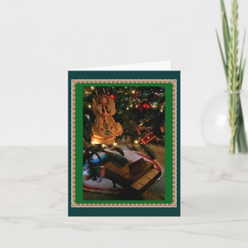 Piano under the Swedish tree Holiday Card