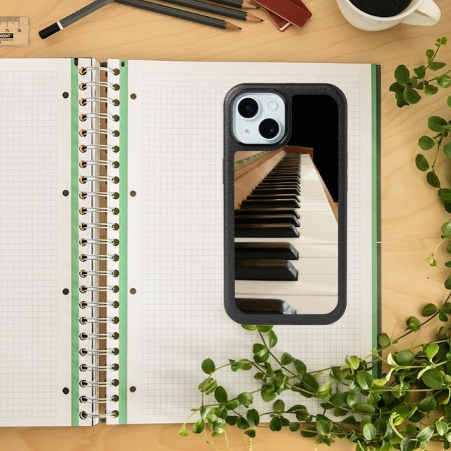 Piano Viewed from End Showing Length of Keyboard iPhone 15 Case (Creator Uploaded)