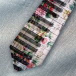 piano vintage floral music neck tie<br><div class="desc">elegant trendy tie</div>