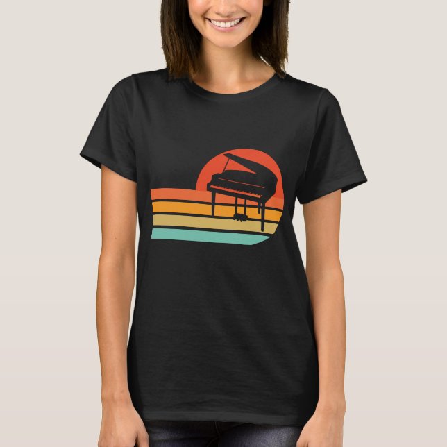 Piano Vintage Music Keyboard Retro Pianist T-Shirt (Front)