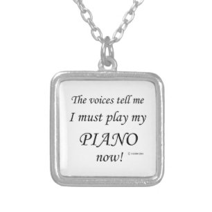 Piano Voices Say Must Play Silver Plated Necklace