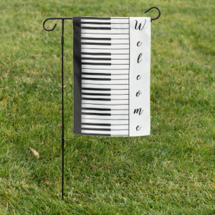 Piano welcome garden flag