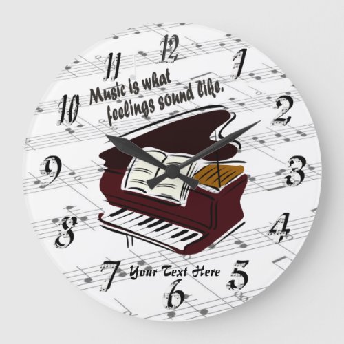 Piano _  What Feelings Sound Like Round Wall Clock