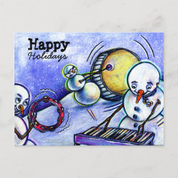 Piano with Keys Sticking Holiday Postcard