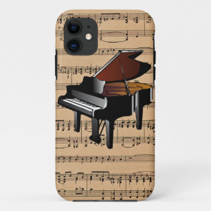 Piano ~ With Sheet Music Background iPhone 11 Case