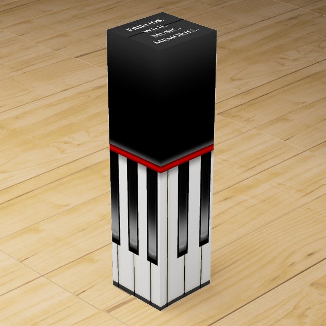 Piano With Wine Quote Wine Box (Front)