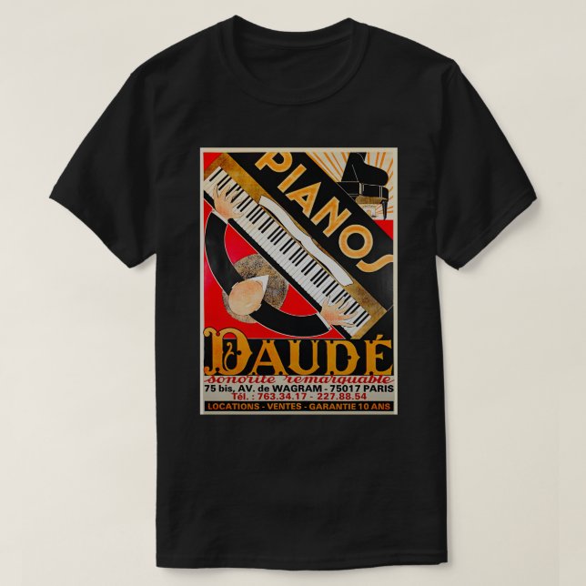 Pianos Daude Art Deco  T-Shirt (Design Front)
