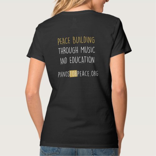Pianos For Peace Womens V_Neck Black T_Shirt