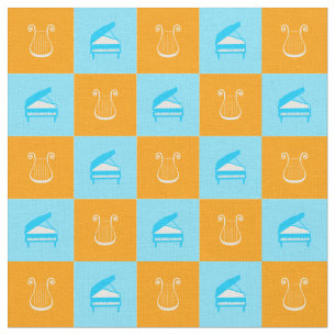 Pianos & Harps Pattern Fabric