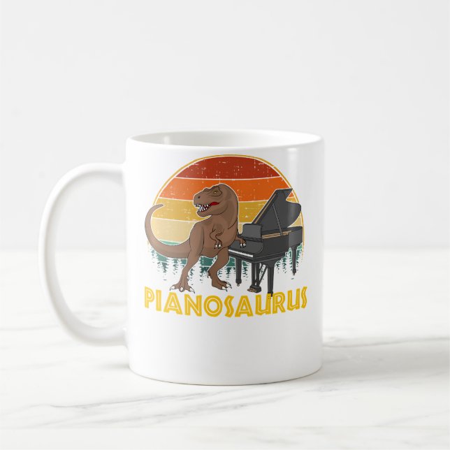 Pianosaurus Pianist Player Piano Coffee Mug (Left)