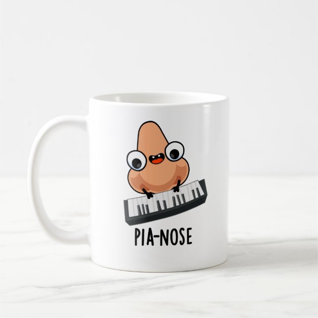 Pianose Funny Piano Nose Pun  Coffee Mug (Left)