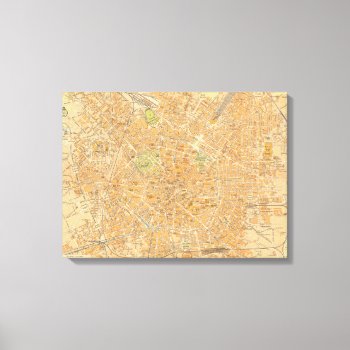 Pianta Di Milano - Map Of Milan  Italy Canvas Print by davidrumsey at Zazzle