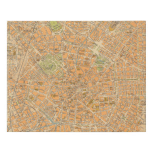Pianta di Milano - Map of Milan, Italy Faux Canvas Print