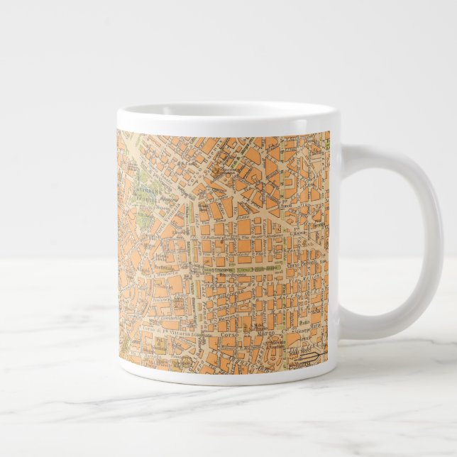 Pianta di Milano - Map of Milan, Italy Giant Coffee Mug (Right)