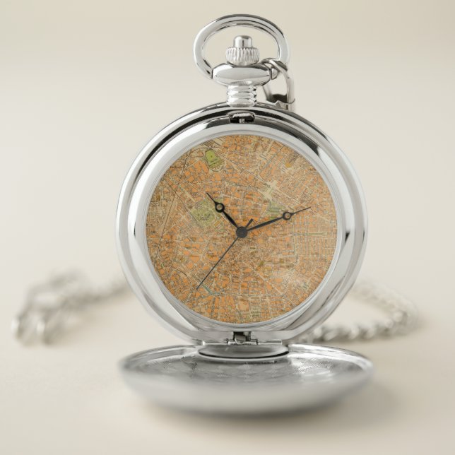 Pianta di Milano - Map of Milan, Italy Pocket Watch (Inside)