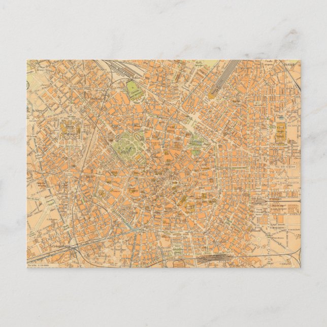 Pianta di Milano - Map of Milan, Italy Postcard (Front)