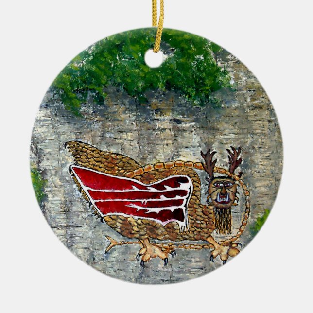 Piasa Bird Illinois Native American Legend Ceramic Ornament (Front)