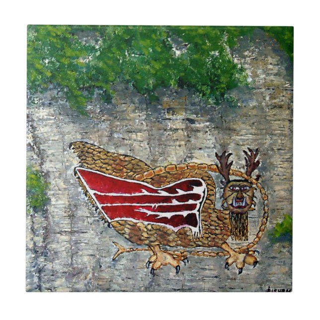 Piasa Bird Illinois Native American Legend Ceramic Tile (Front)