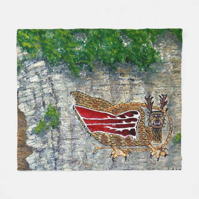 Piasa Bird Illinois Native American Legend Fleece  (Front (Horizontal))