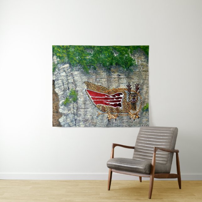 Piasa Bird Illinois Native American Legend Tapestry (In Situ (Horizontal))