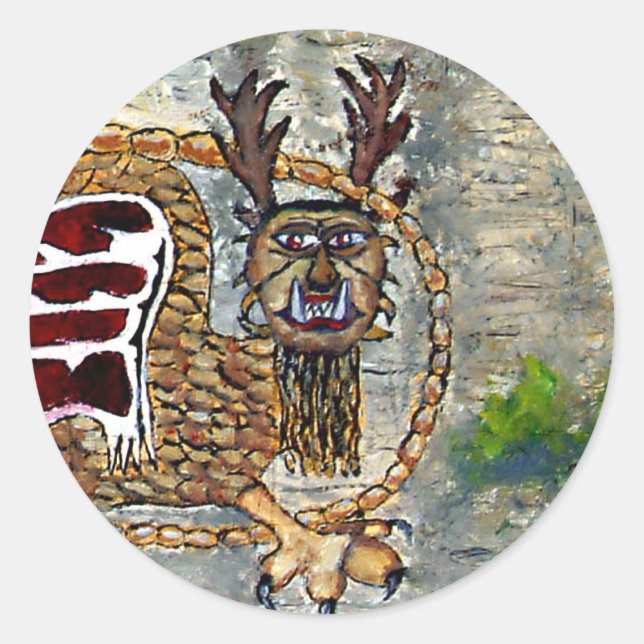 Piasa Bird Native American Legend Classic Round St Sticker (Front)