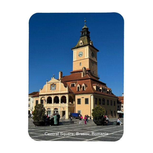 Piata Sfatului, Brasov, Romania, on a Magnet (Vertical)