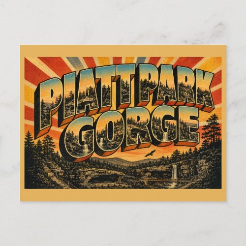 Piatt Park Gorge Ohio Sandstone Waterfalls Art Postcard