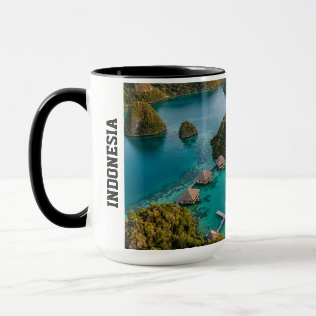 Piaynemo Raja Ampat Islands Paradise View Art Mug (Left)