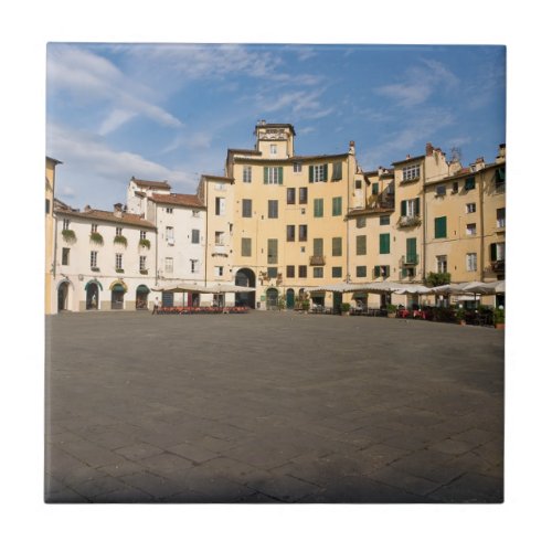 Piazza Anfiteatro square in Lucca _ Tuscany Italy Ceramic Tile